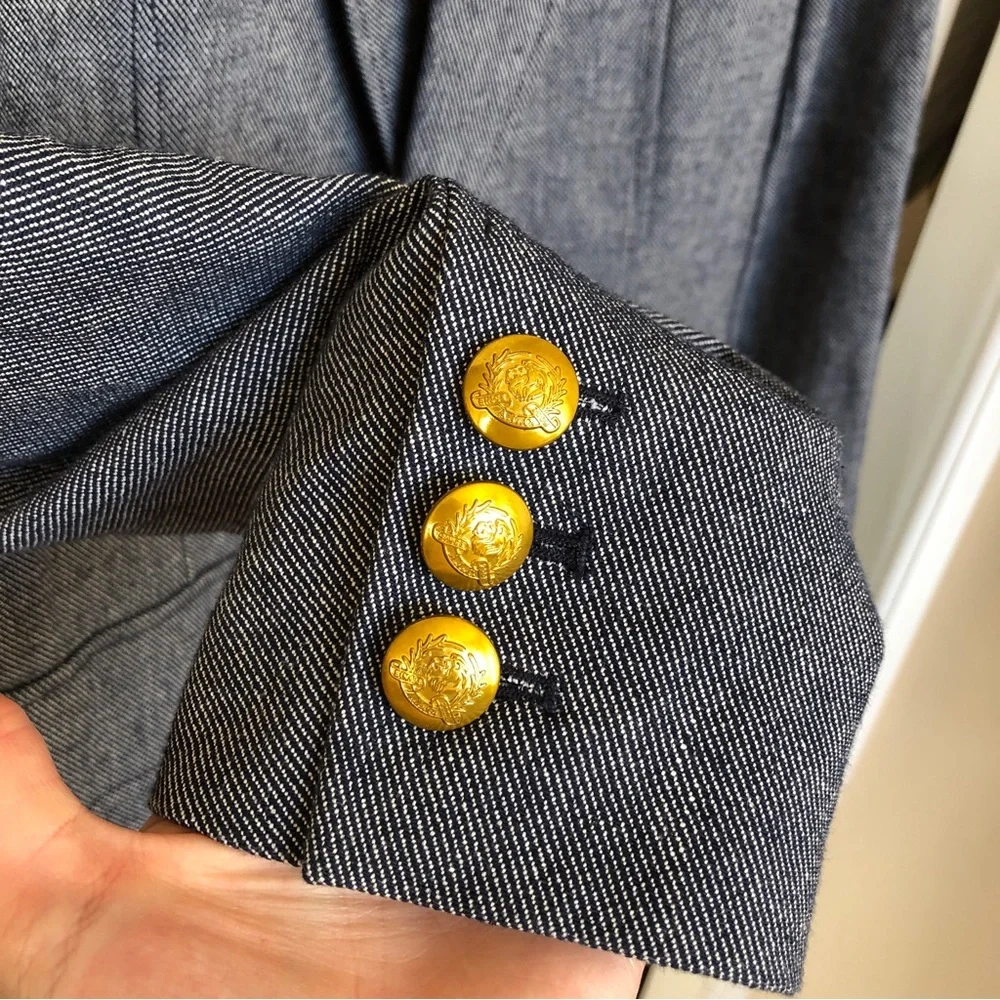 A.L.C. Cotton/Linen Blazer/Jacket Grey Single Button Size 6 - Picture 13 of 16